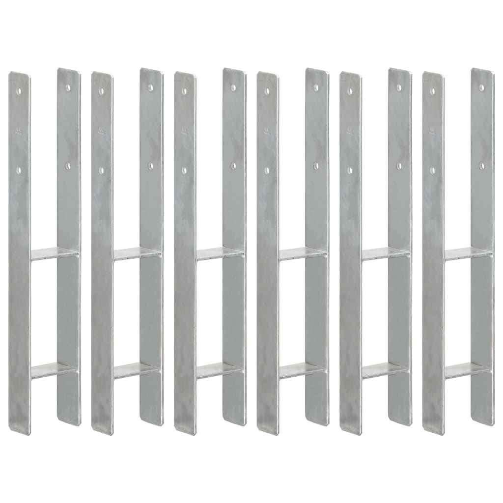 vidaXL Âncoras de vedação 6 pcs 7x6x60 cm aço galvanizado prateado